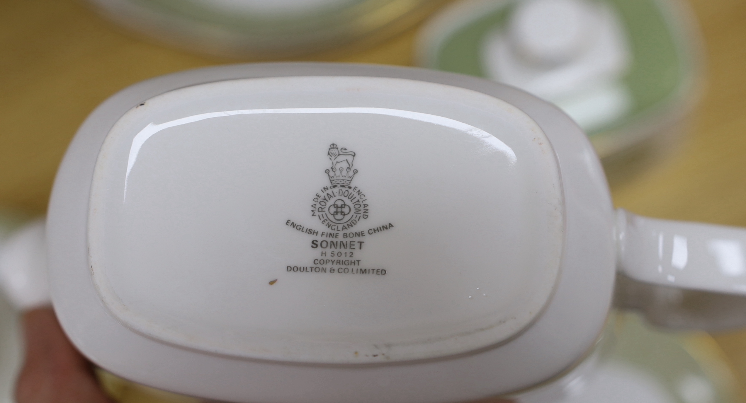 A Royal Doulton bone china dinner and tea service, Sonnet pattern